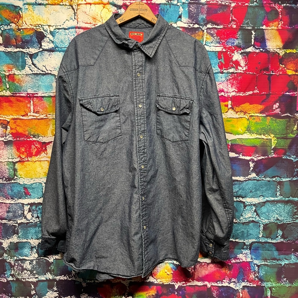 Vintage Big Mac Denim Work Shirt Pearl Snap XXL